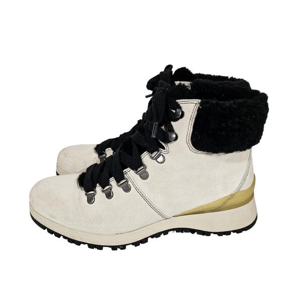 Bionica Diablo Suede Lace Up Boots in Moonbeam White - Picture 7 of 12